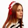 Carnival bandage "Lolita", red color with white lace