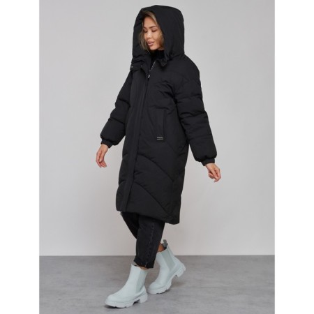 Coat insulated winter female, size 42, black color-7
