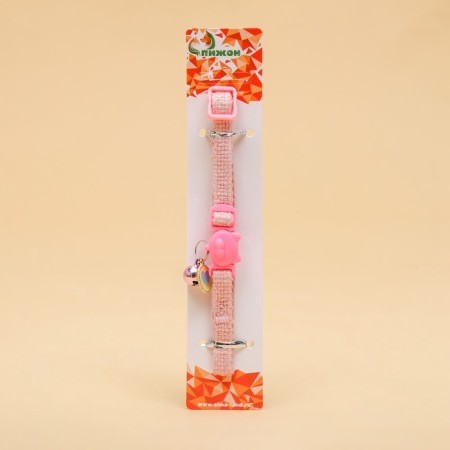 Koshachi collar "tenderness", with a bell and suspension, 30 x 1 cm, polyester, pink-5