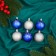 Set of balls plastic D-5 cm, 12 pcs "Agnet" flowers, silver-blue