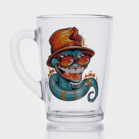 New Year's glass mug for tea "Symbol of the year 2025", 300 ml-4