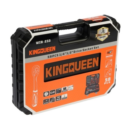 Set of instruments universal Kingqueen Wib-233, 72 tooth, 1/2 ", 58 items-3