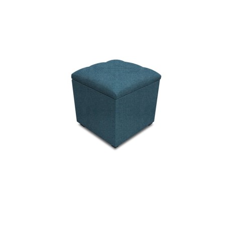 Puff with a lid and weighting, 400 × 400 × 420 mm, Savana plus matting, Blue color