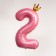 Foil ball 40 "" Number 2 with the crown ", the color is pink
