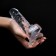 Falloimitator Oka-Khpoki, realist, on a suction cup, gel, 16 x 3 cm, transparent