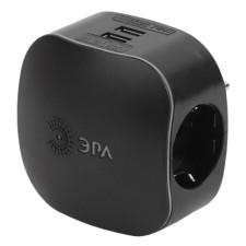 SP-3E-USB-BLACK ELECTRICAL ELECTRICAL ERURE-Black + 2 USB with grounding with curtains 16a black