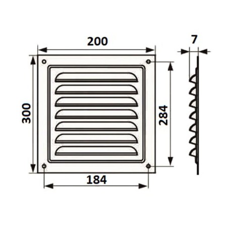 Ventilation grate Zein Lux RM2030sk, 200 x 300 mm, with a grid, metal, clone bone-6