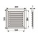 Ventilation grate Zein Lux RM2030sk, 200 x 300 mm, with a grid, metal, clone bone