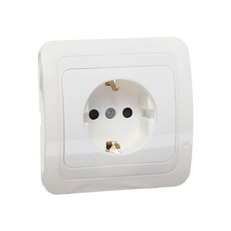 Single socket with a Luazon Lighting "Orion" curtain, 16 a, hidden, with salary, white-1