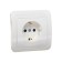 Single socket with a Luazon Lighting "Orion" curtain, 16 a, hidden, with salary, white