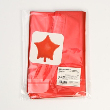 Foil ball 18 "Star", matte, red color-1