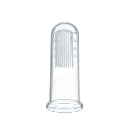 The teether is a children's massager in a container, 3 in 1, per finger, silicone from 3 months.-3