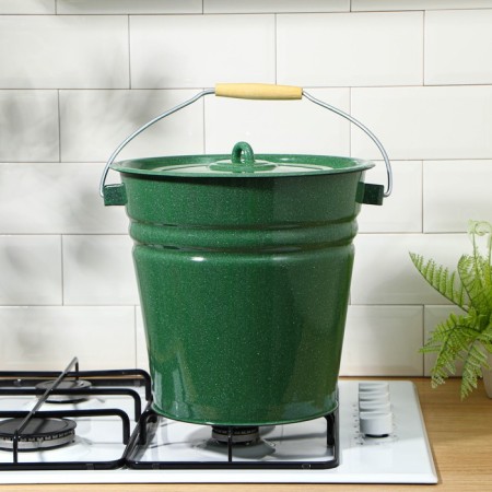 Bucket, 12 l, with a lid, green color-5