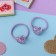 Hair gum "Vesta" (set 2 pcs) heart, 3 cm, lilac