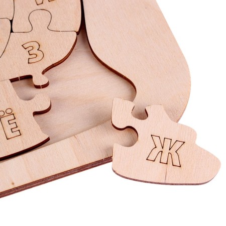Wooden puzzle alphabet. Coloring "Snail"-2