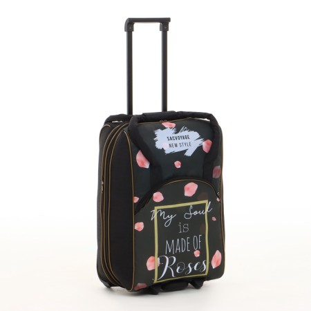 Small Small suitcase 20 "with a bag, a lightning department, with an extension, the color is black-2