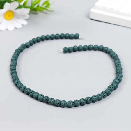 Beads for aromatherapy with the hole "Round. Blue-green" d = 0.6 cm set of 60 pcs +-5