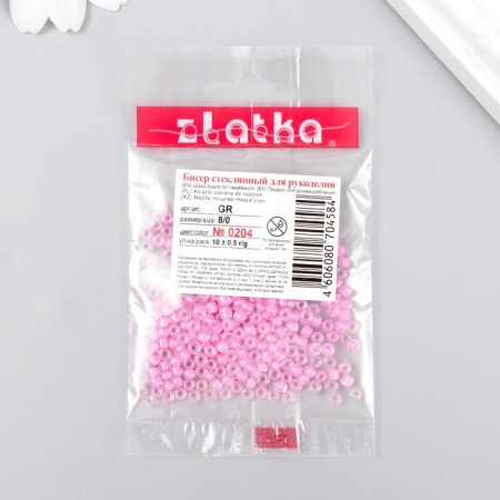 Beads "Zlatka" 08/0, 3 mm, 10 g 0204 Yar -pink-2