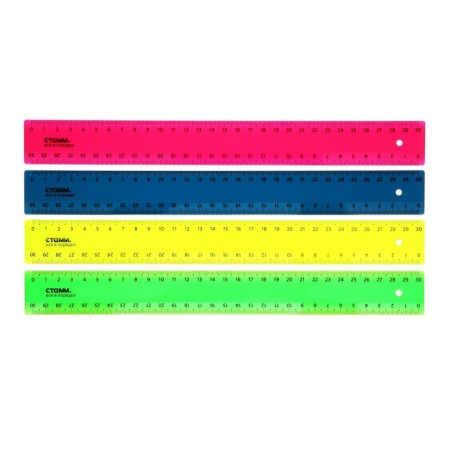 Line 30 cm Istanm, plastic, 2 scales, opaque, neon colors, euro suspension, mix-1