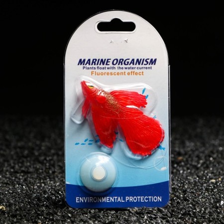 Decor for the Aquarium "Fighting Fish" Silicone, with a neon effect, 8 x 1.5 x 5.2 cm, kra 71088-1