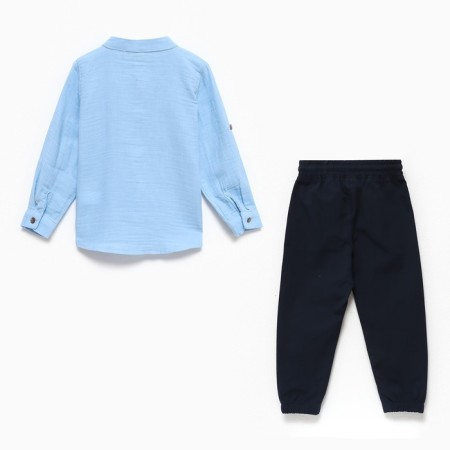 Kit for children (longshit/trousers), blue color, height 98cm-10