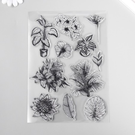 Stamp for creativity "Home flowers" 15x21x0.3 cm
