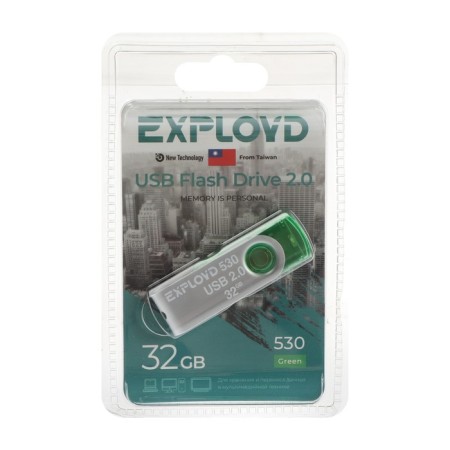 Flashka Exployd 530, 32 GB, USB2.0, Thu up to 15 MB/s, PLO up to 8 Mb/s, Green