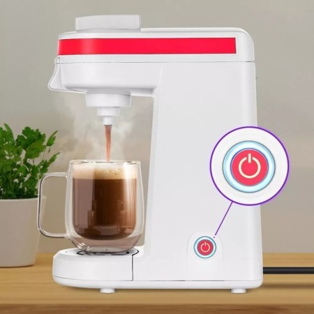 Coffee machine KitFort KT-7122-1, capsule, 800 watts, 0.36 l, white-pink-2