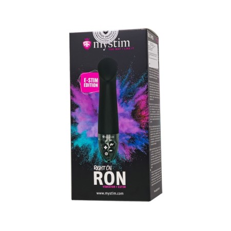Mystim Right on Ron vibrator with electrical stimulation, 16.5 cm, silicone, black color-11