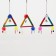 Toy for birds "Multi -colored triangle", with a bell, mix
