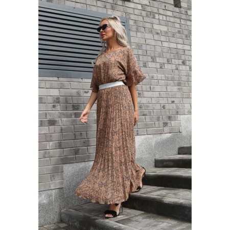 Female dress, size 50, beige color-5