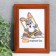 Photo frame wood 10x15 cm, red tree (plastic screen)