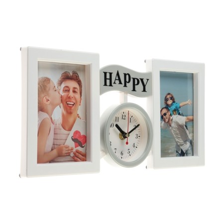 Wall watches with "Family" photo frames, silent, D-9 cm, 17 x 35 cm, aa-1
