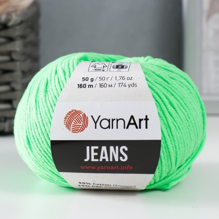 Jeans yarn 55% cotton, 45% acrylic 160m/50g (60 green apple)