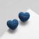 Earrings plastic "caramel" heart, blue color
