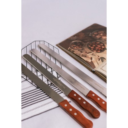 Biscuit knife small teeth Konfinetta, working surface 30 cm, wooden handle-6