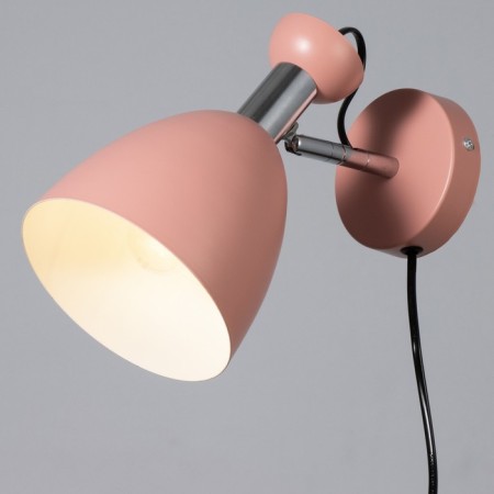 Sconces with a switch on the wire "Claudia" E27 40W pink 28x15x20cm-2