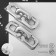 Earrings Metal "Chain" straight angles, 3 links, color silver