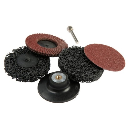 A set of tundra circles, 2 coral, petal, grinding, 75 mm, with an adapter, 5 pcs.