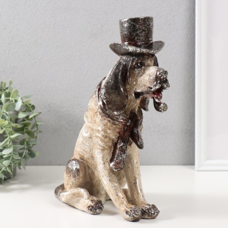Polystone souvenir "Dog in the cylinder" 24.5x12x32.5 cm-1