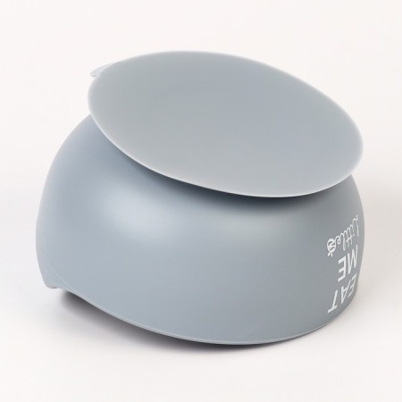 Baby plate on a suction cup, spoon, m & b, gray-6