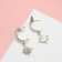 Earrings with rhinestones "crescent and star" dazzling, white color in silver