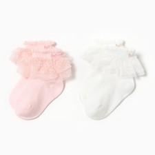 Set of socks of crumb I am Basic Line, 2 pairs, 12-24 months, white/pink
