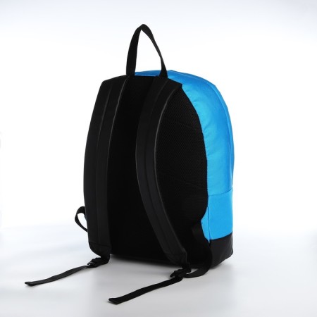 Backpack from textiles on lightning, Erich Krause, 1 pocket, blue color-3