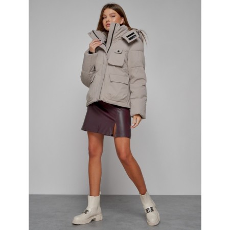 Winter jacket, size 42, light brown color-5