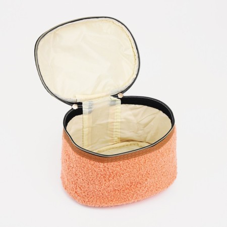 Cosmetic bag with a zipper, with a lining, peach color-2