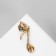 Brooch "Nota" with a butterfly, white-red color in gold