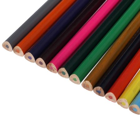 Pencils 12 colors, wooden body, triangular-1