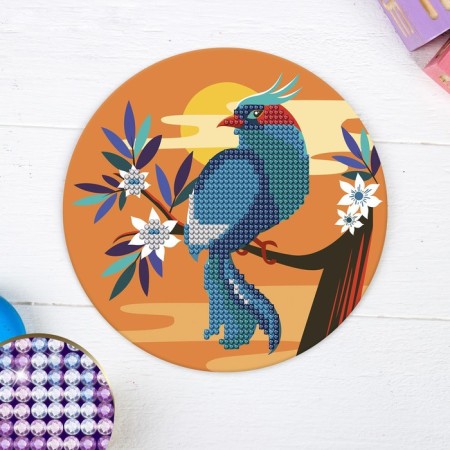 Diamond mosaic for children "Bird", 18 x 18 cm. Set for creativity-2