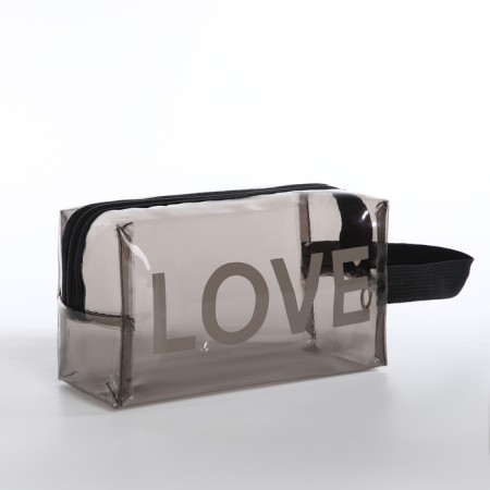 Cosmetic bag with lightning, black/transparent color-1